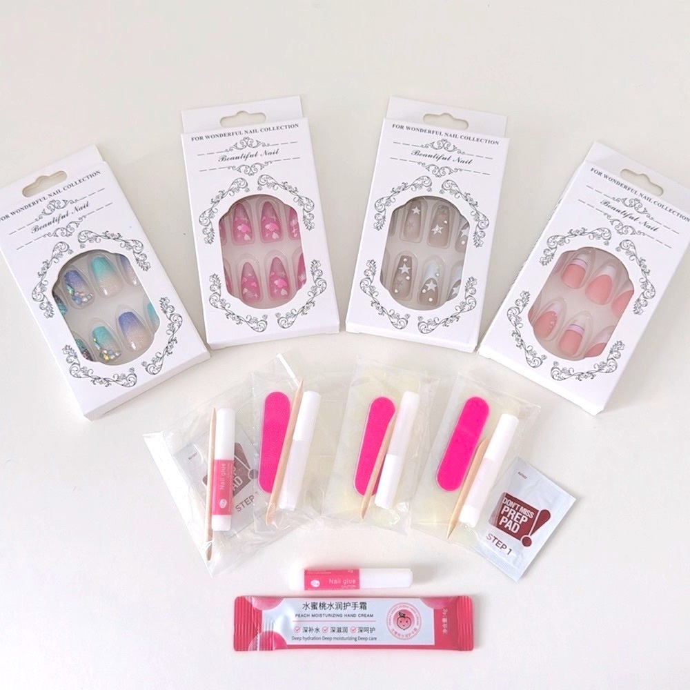 4 Party Nail Packs with Nail Kits and Free Bonus